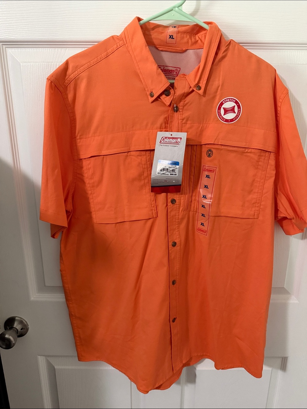 Coleman Men's Short-Sleeve Button-Down Shirt in Orange